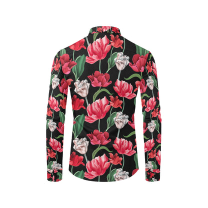 Tulip Pattern Print Design TP08 Men's Long Sleeve Shirt