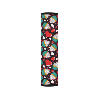 Cupcakes Heart Print Pattern Car Seat Belt Cover