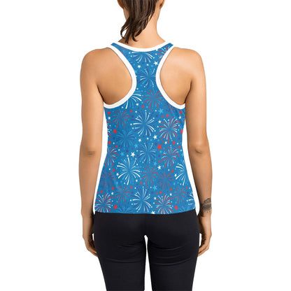 Firework Celebration Print Design LKS304 Women's Racerback Tank Top