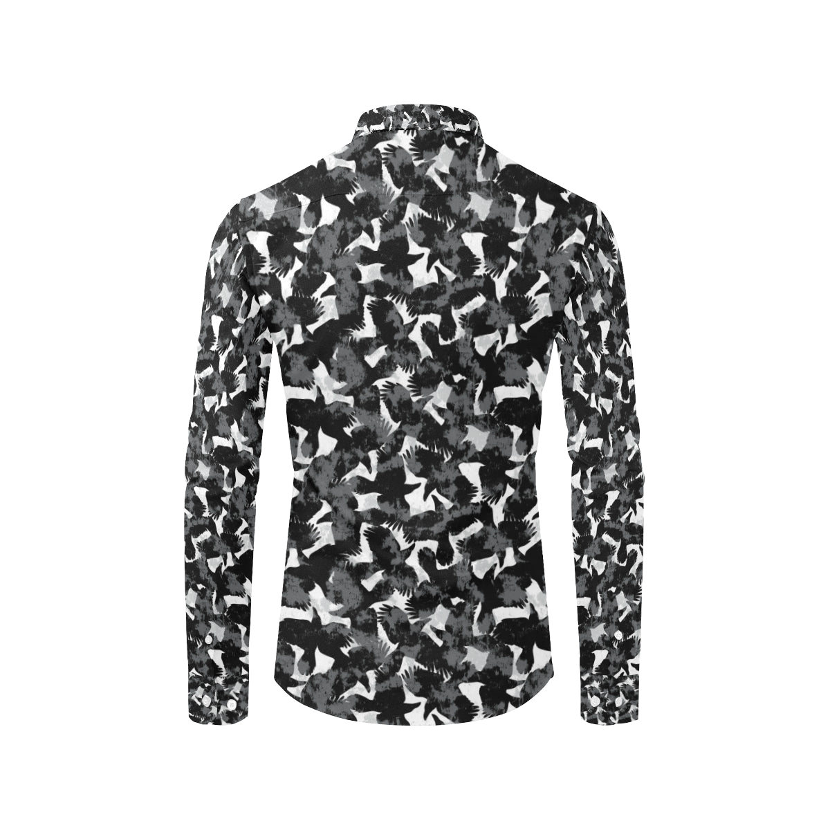 Crow Pattern Print Design 01 Men's Long Sleeve Shirt