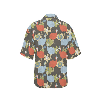 Guinea Fowl Pattern Print Design 02 Women's Hawaiian Shirt