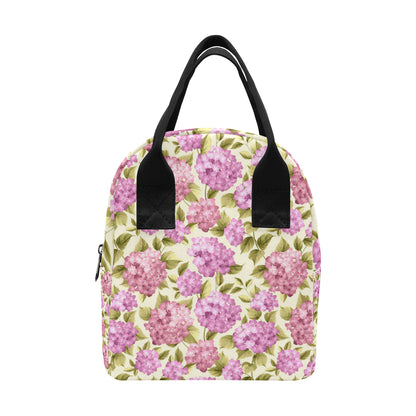 Hydrangea Pattern Print Design HD05 Insulated Lunch Bag