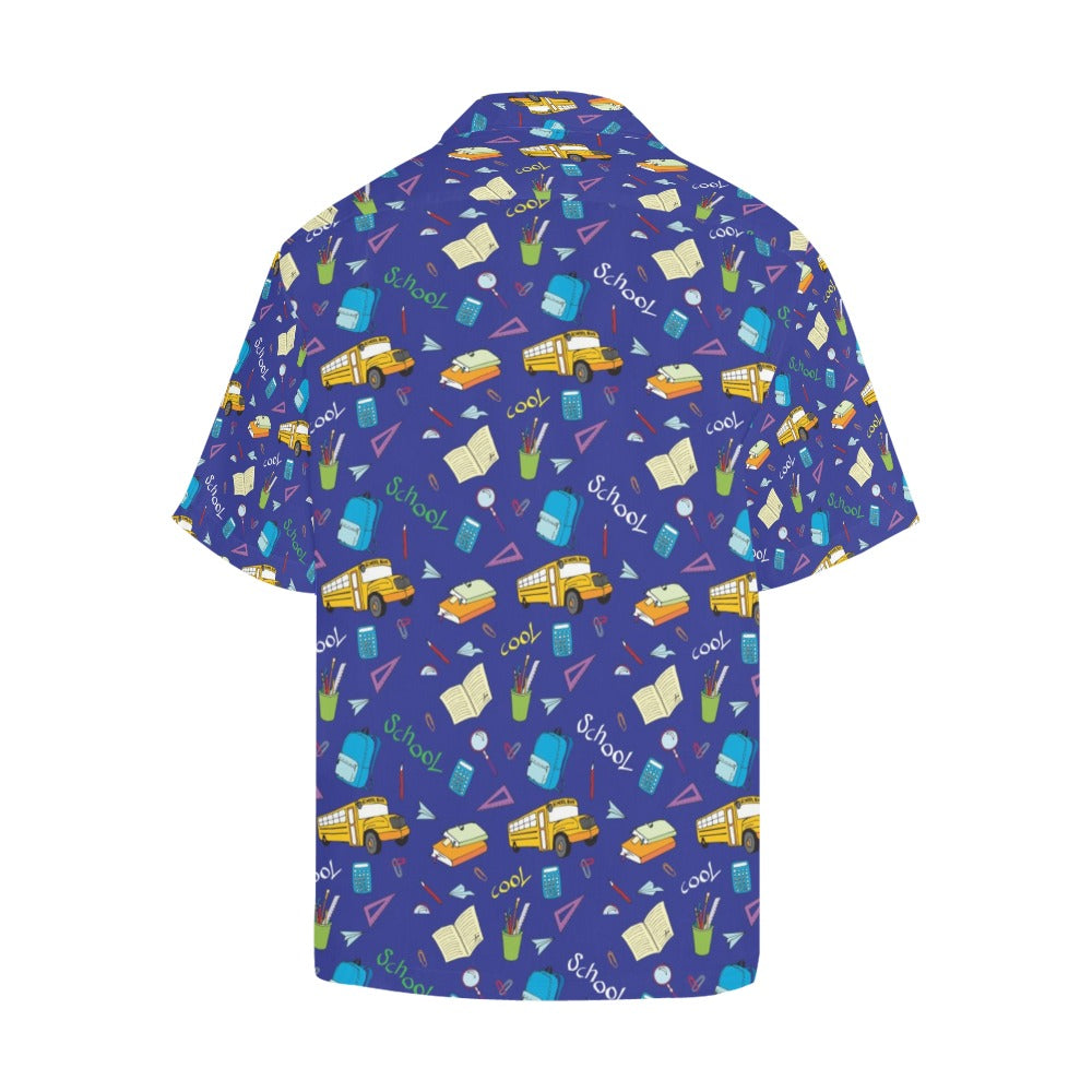 School Bus Print Design LKS307 Men's Hawaiian Shirt