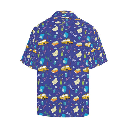 School Bus Print Design LKS307 Men's Hawaiian Shirt