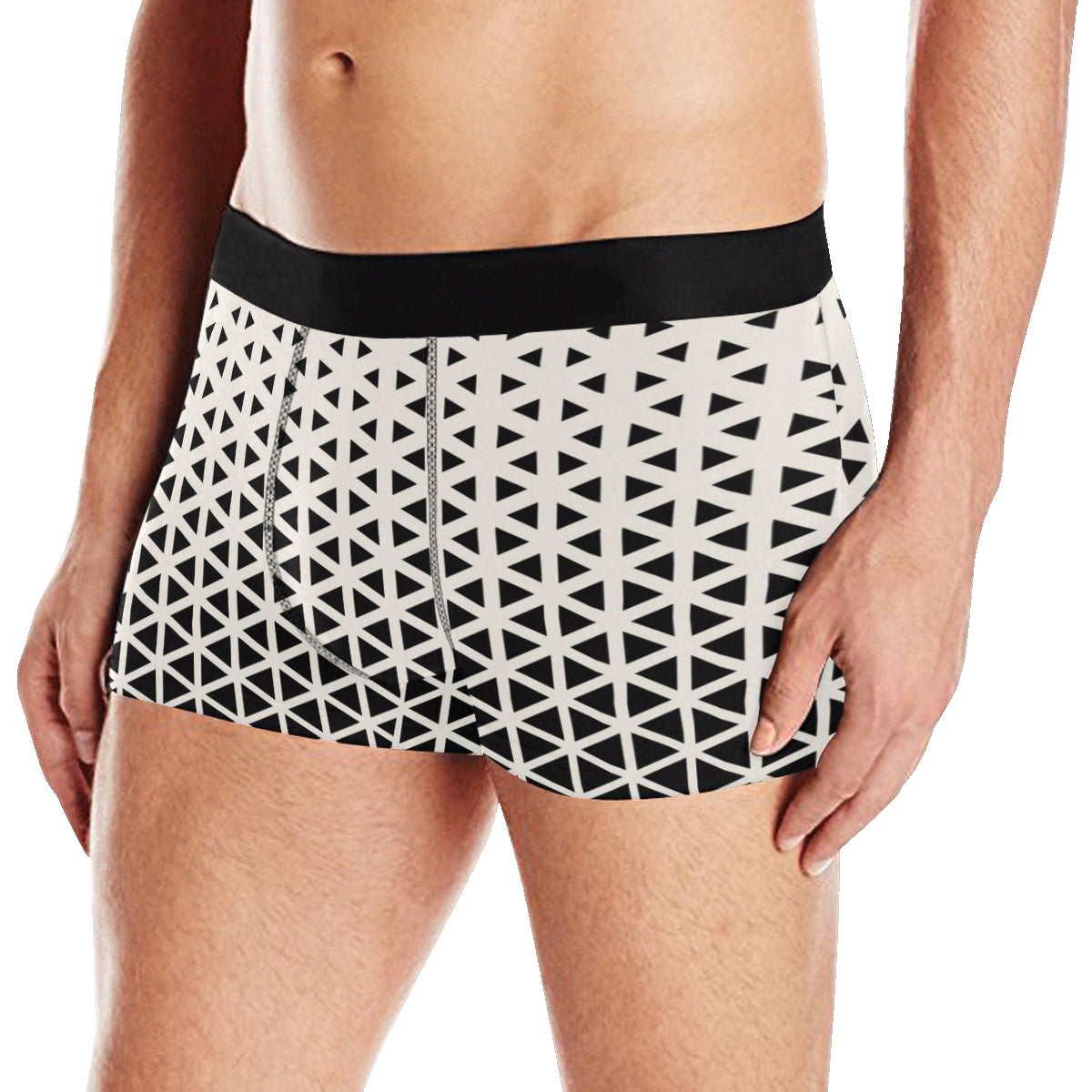 Geometric Black White Pattern Print Design 03 Men's Boxer Briefs