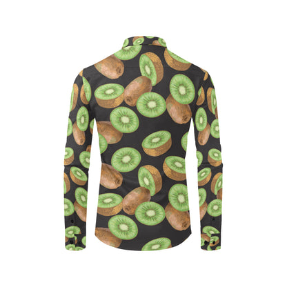 Kiwi Pattern Print Design KW03 Men's Long Sleeve Shirt