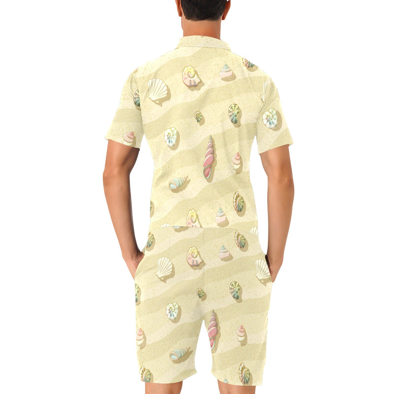 Beach with Seashell Theme Men's Romper