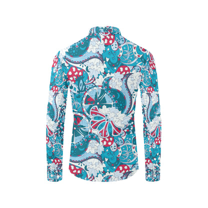 Funky Retro Pattern Print Design A05 Men's Long Sleeve Shirt