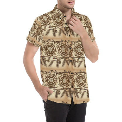 Dream catcher vintage native Men's Short Sleeve Button Up Shirt