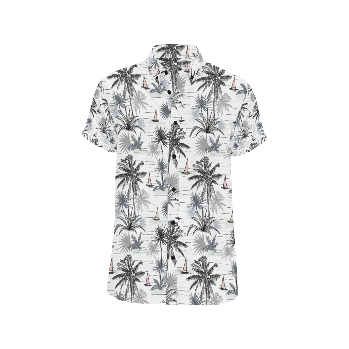 Pacific island Pattern Print Design A04 Men's Short Sleeve Button Up Shirt