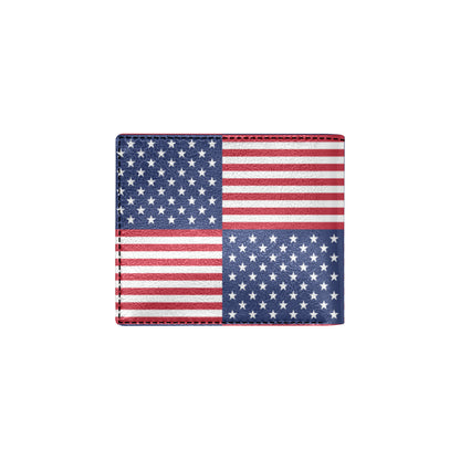 Patriotic US Flag Pattern Print Design A03 Men's ID Card Wallet