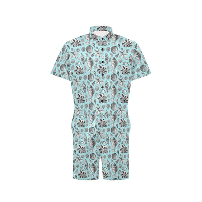 Seashell Beach Print Design LKS302 Men's Romper