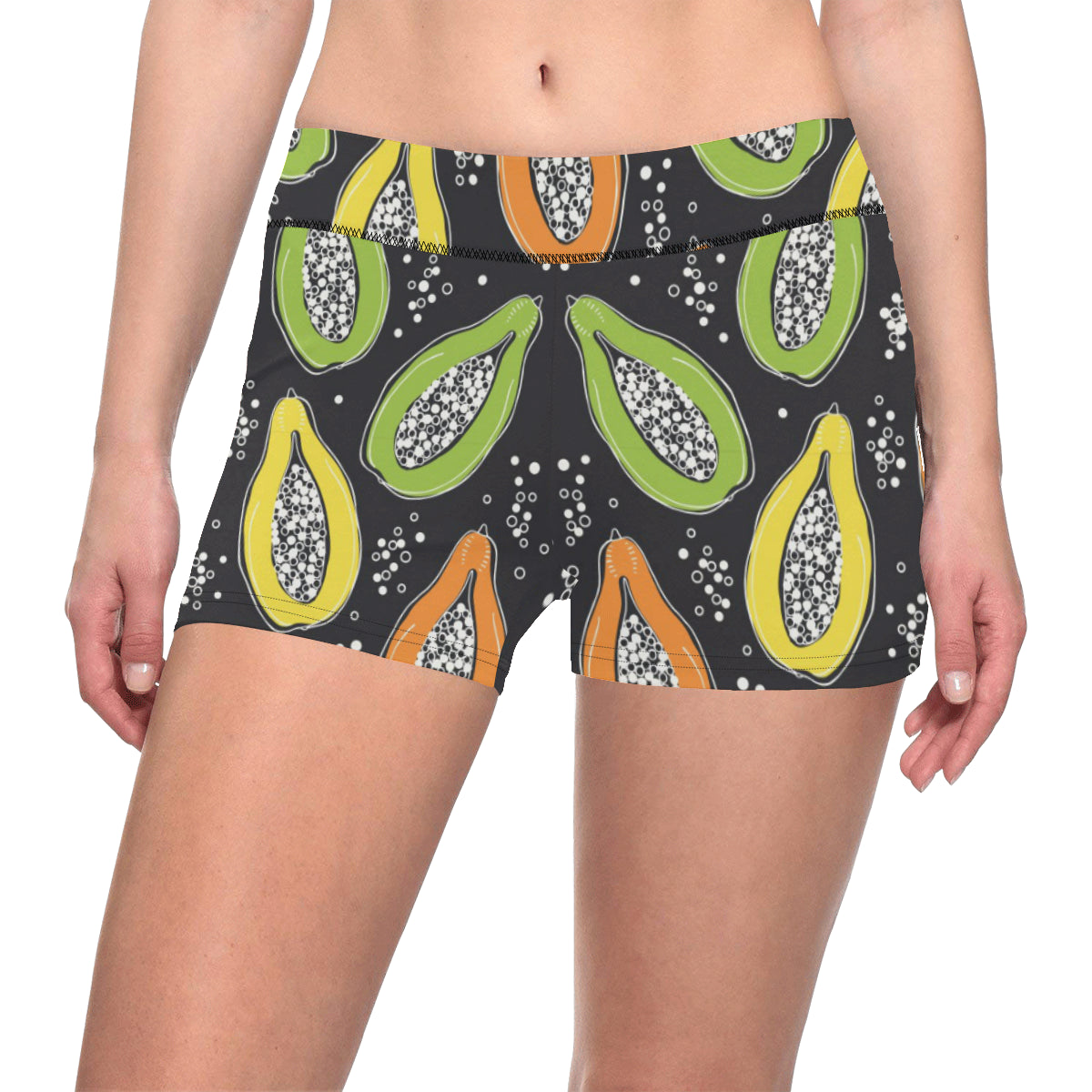 Papaya Pattern Print Design PP05 Yoga Shorts