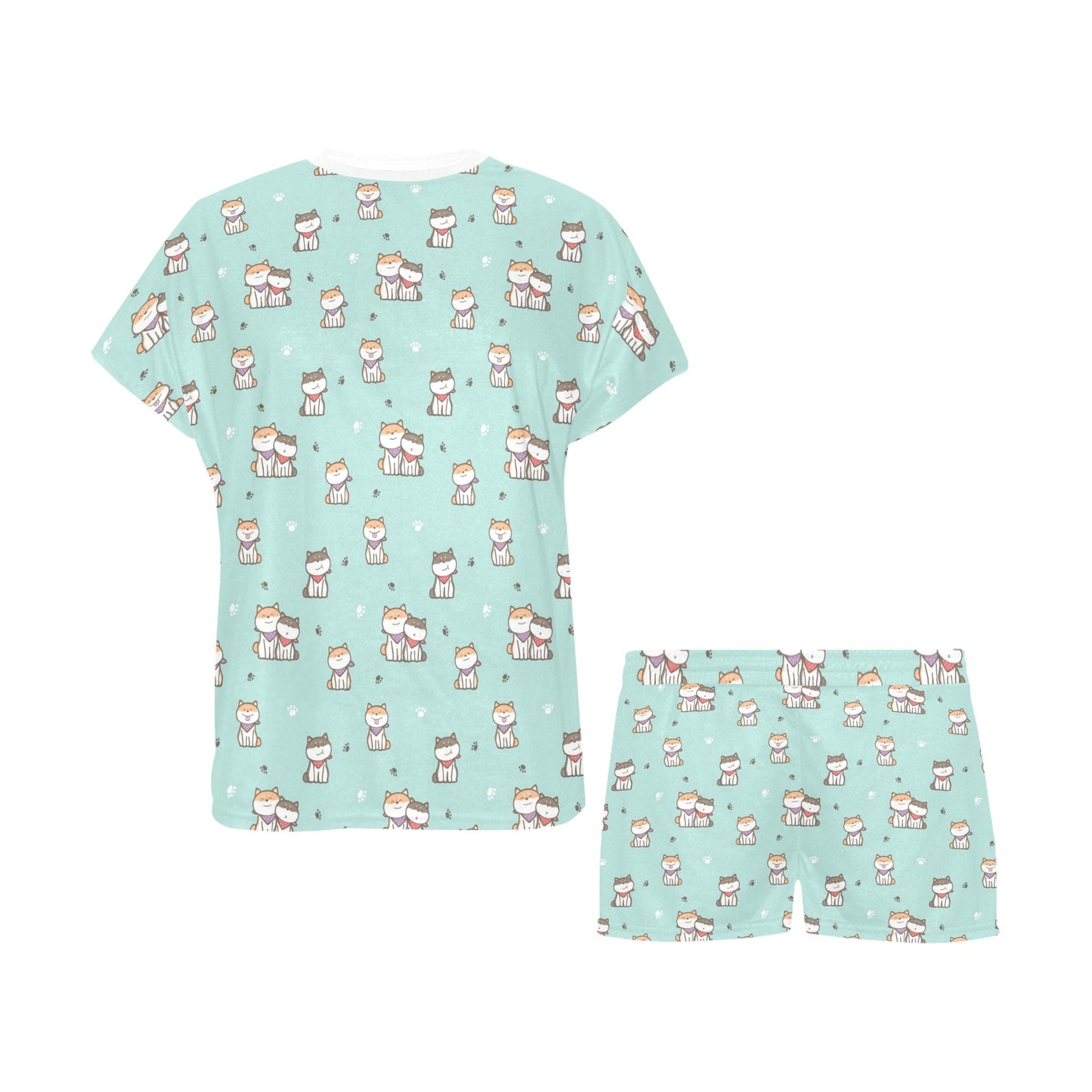 Shiba Inu Print Design LKS302 Women's Short Pajama Set