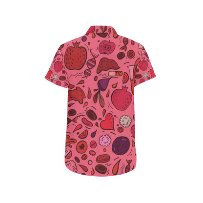 Phlebotomist Pattern Print Design A01 Men's Short Sleeve Button Up Shirt