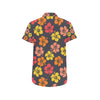 Hibiscus Pattern Print Design HB024 Men's Short Sleeve Button Up Shirt