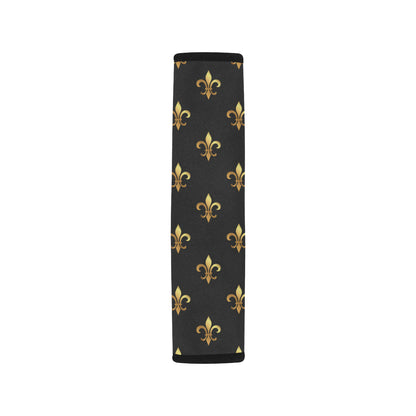 Fleur De Lis Gold Pattern Print Design 03 Car Seat Belt Cover