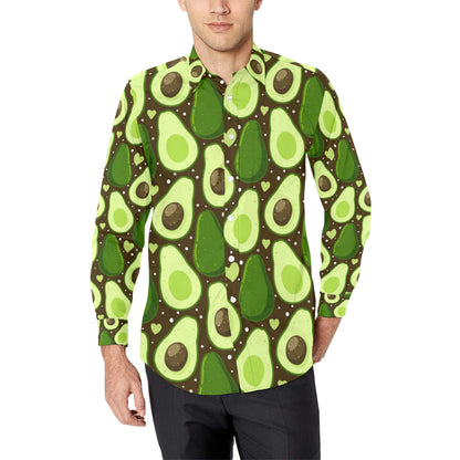Avocado Pattern Print Design AC04 Men's Long Sleeve Shirt