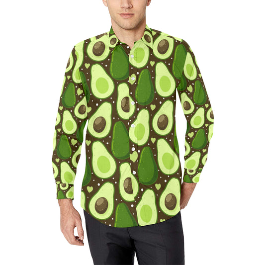 Avocado Pattern Print Design AC04 Men's Long Sleeve Shirt