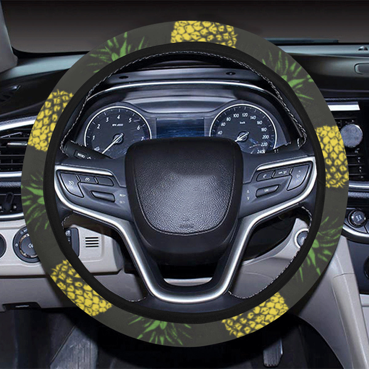 Gold Pineapple Steering Wheel Cover with Elastic Edge