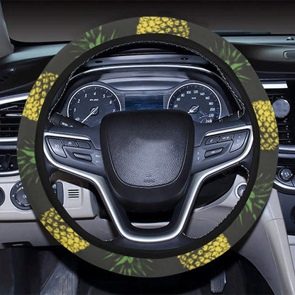 Gold Pineapple Steering Wheel Cover with Elastic Edge