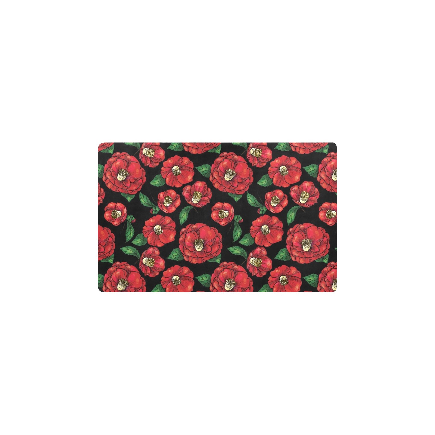 Camellia Pattern Print Design CM07 Kitchen Mat