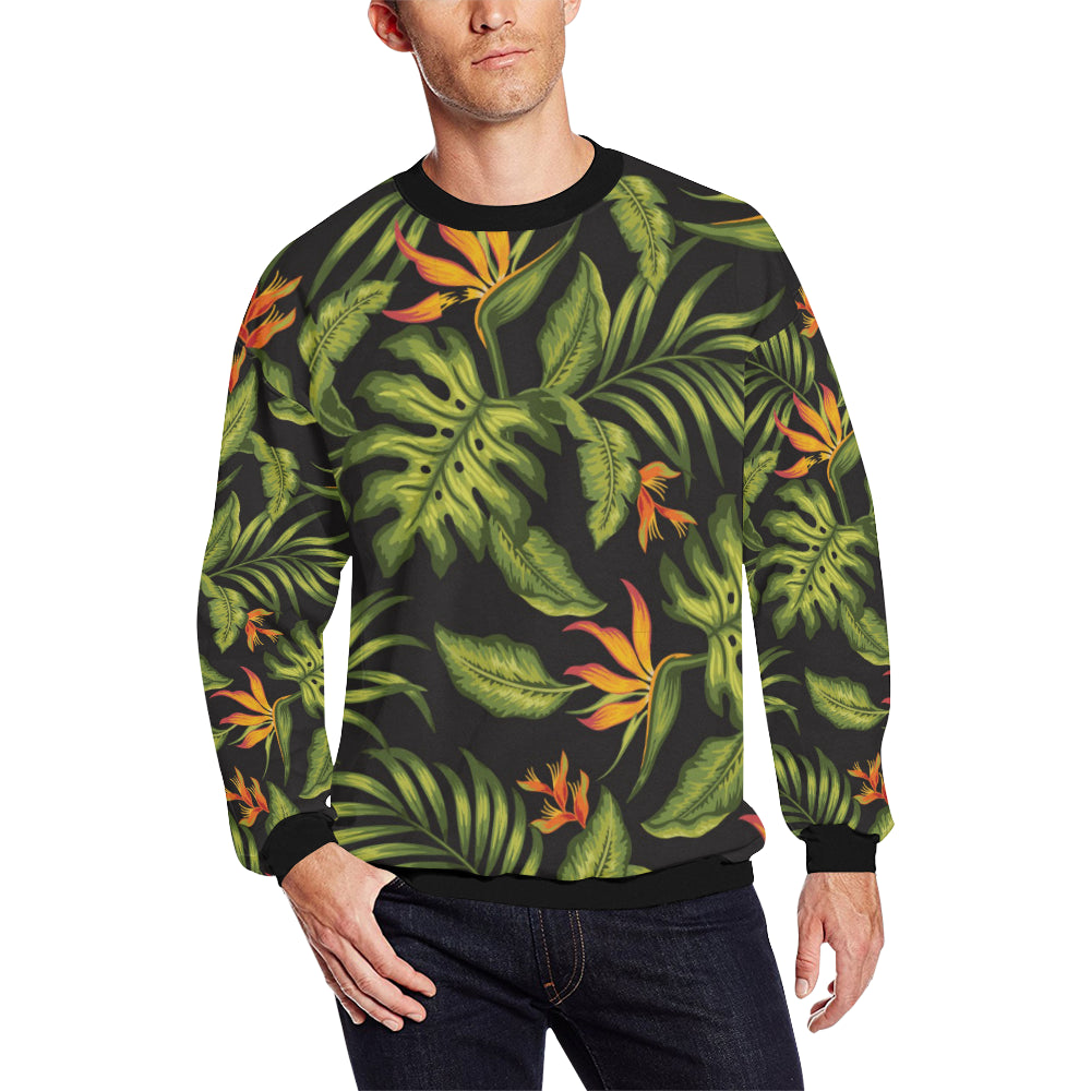 Bird Of Paradise Pattern Print Design BOP013 Men Long Sleeve Sweatshirt