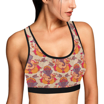 Ganesha Indian Pattern Print Design 02 Sports Bra