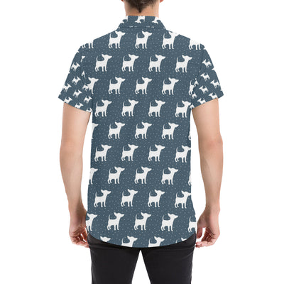 Chihuahua Pattern Print Design 03 Men's Short Sleeve Button Up Shirt