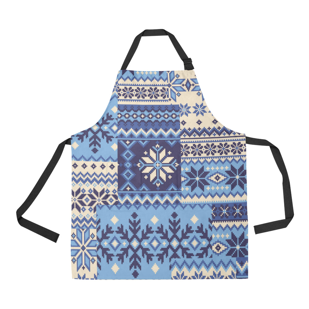 Nordic Pattern Print Design A04 Apron with Pocket