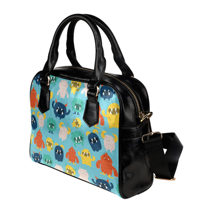 Monster Cartoon Pattern Print Design 03 Shoulder Handbag