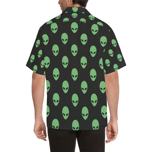 Alien Green Neon Pattern Print Design 01 Men's Hawaiian Shirt