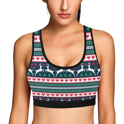 Reindeer Pattern Print Design 03 Sports Bra