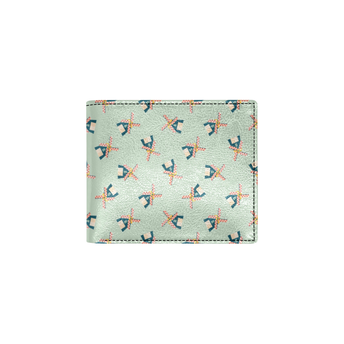Windmill Pattern Print Design 02 Men's ID Card Wallet