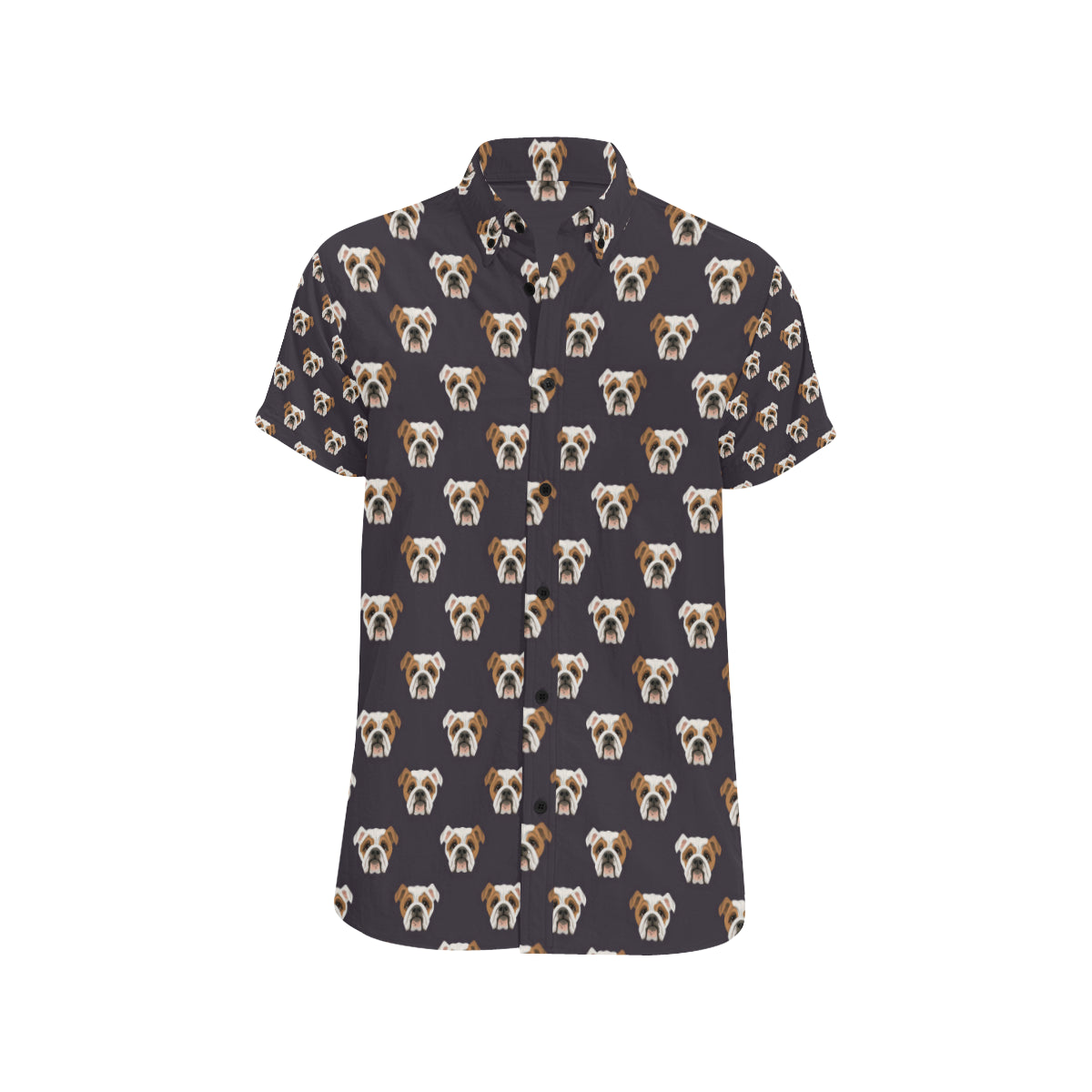 Bulldogs Pattern Print Design 03 Men's Short Sleeve Button Up Shirt