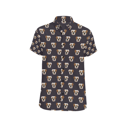 Bulldogs Pattern Print Design 03 Men's Short Sleeve Button Up Shirt