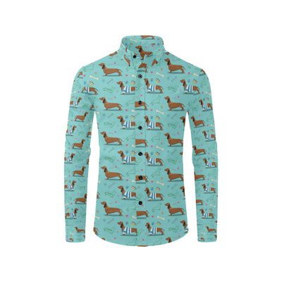 Dachshund Paw Decorative Print Pattern Men's Long Sleeve Shirt