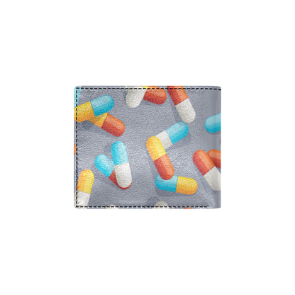 Pill Pattern Print Design A01 Men's ID Card Wallet