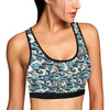 Surf Wave Pattern Sports Bra