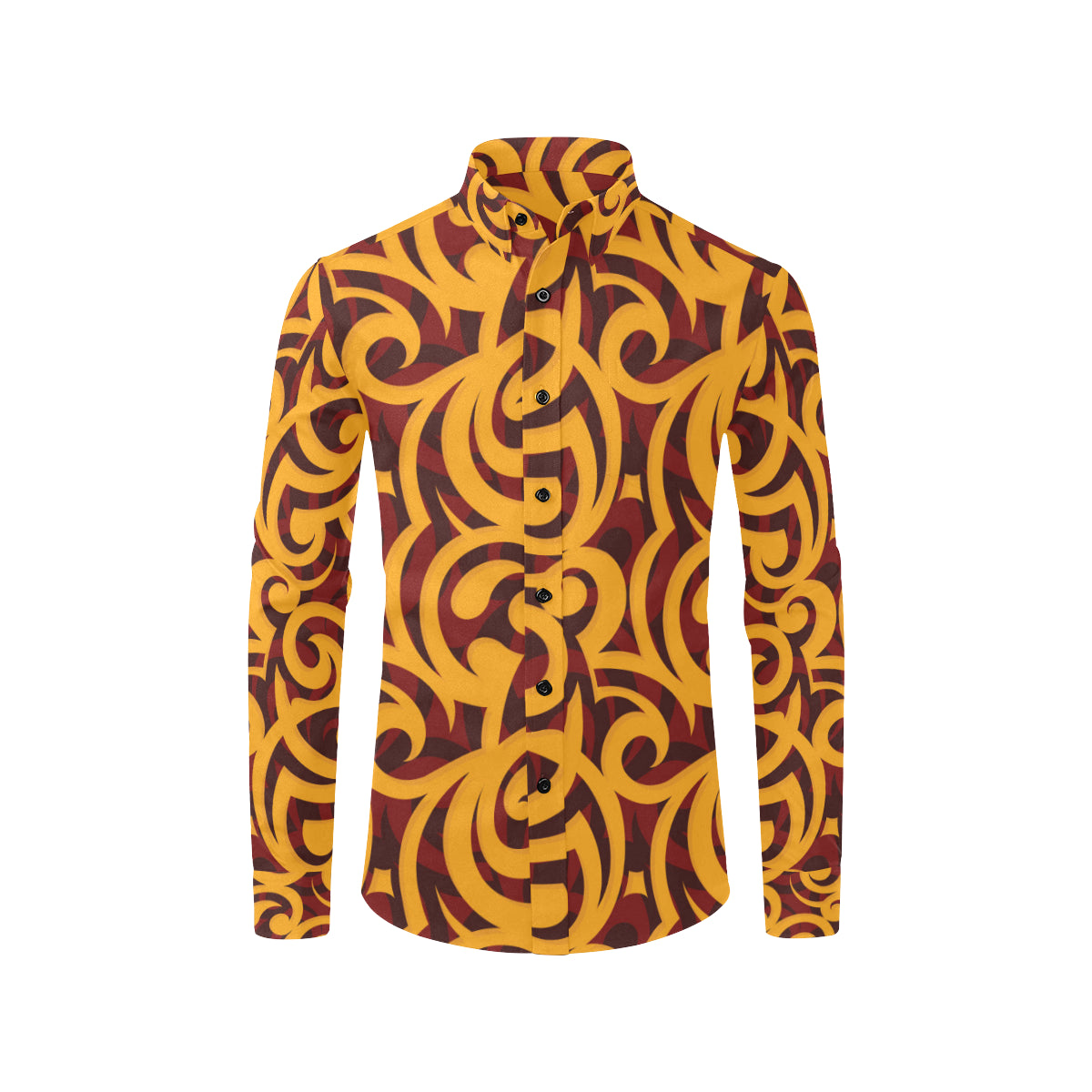Maori Pattern Print Design 02 Men's Long Sleeve Shirt