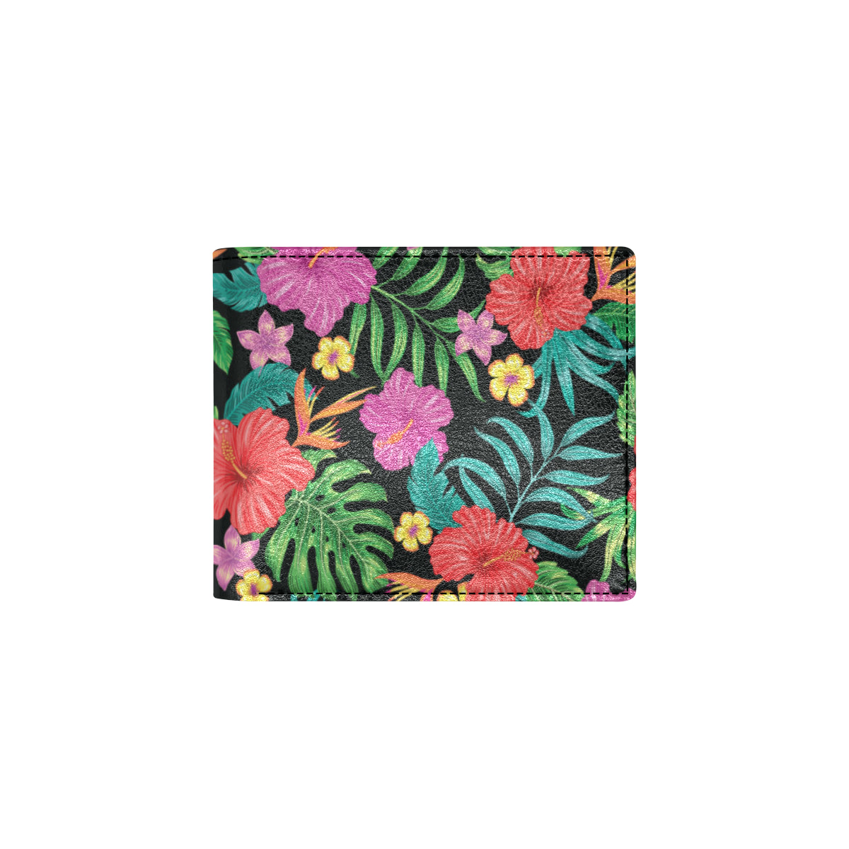 Hibiscus Red Hawaiian Flower Men's ID Card Wallet