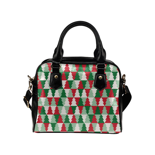Christmas Tree Pattern Print Design 01 Shoulder Handbag