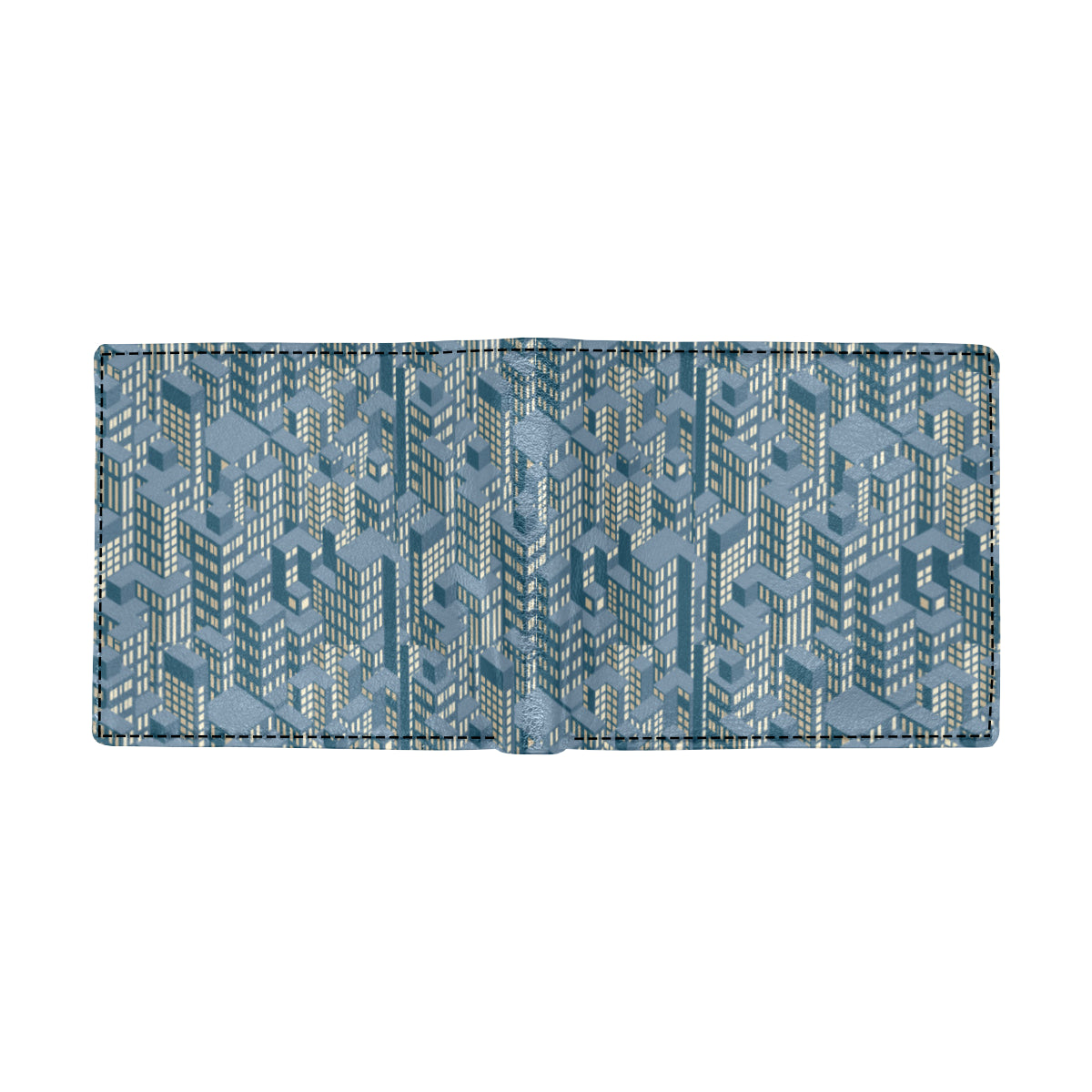 City  Pattern Print Design 01 Men's ID Card Wallet
