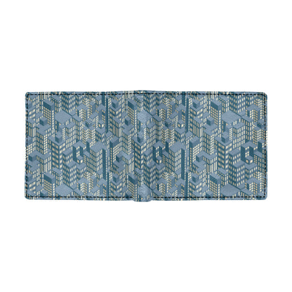 City  Pattern Print Design 01 Men's ID Card Wallet