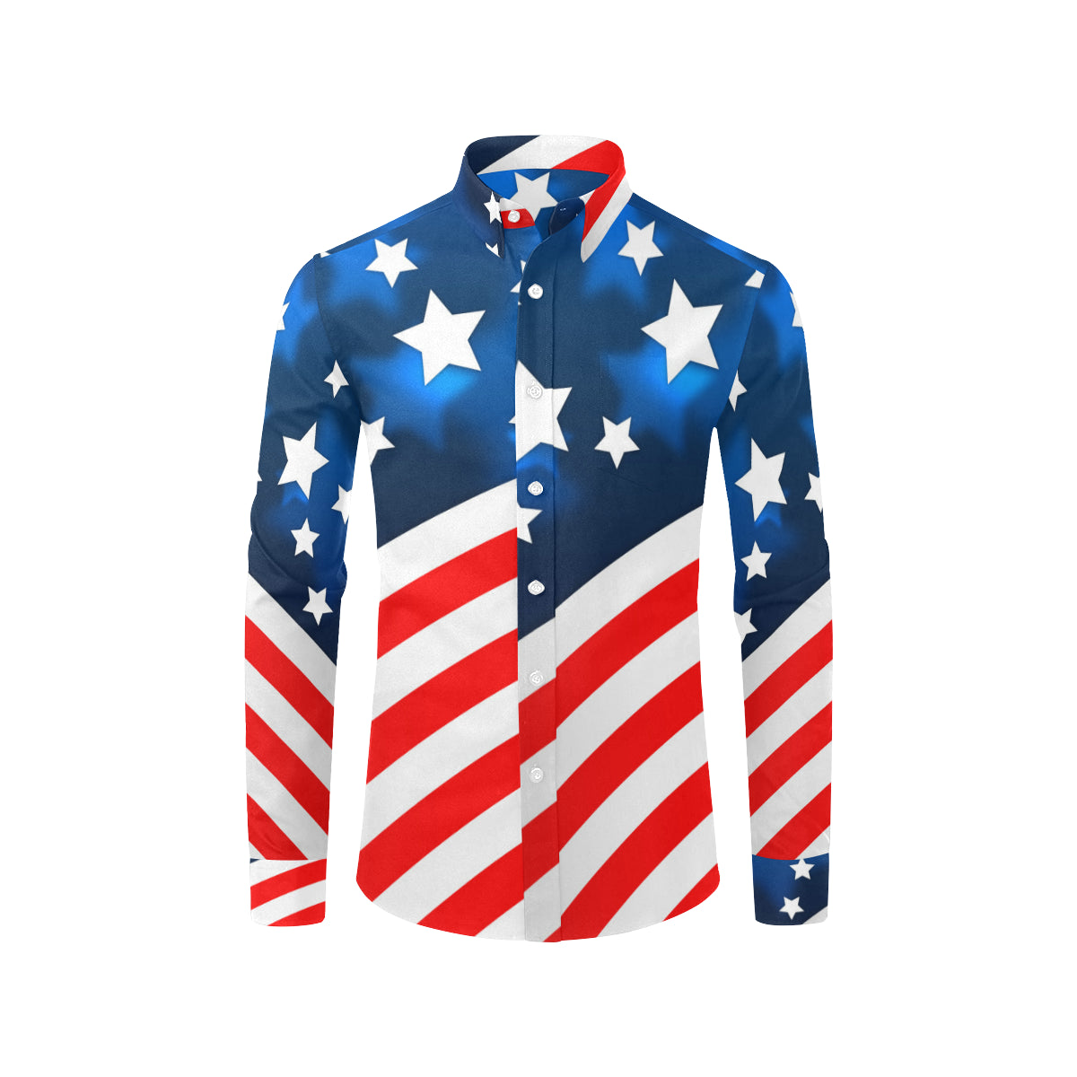 American flag Style Men's Long Sleeve Shirt