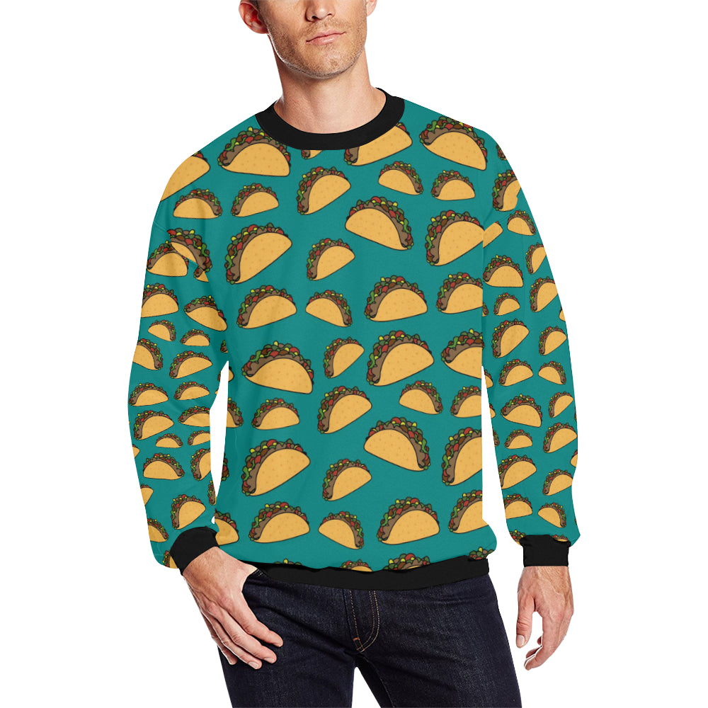 Taco Pattern Print Design TC07 Men Long Sleeve Sweatshirt