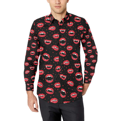 Halloween Pattern Print Design 01 Men's Long Sleeve Shirt