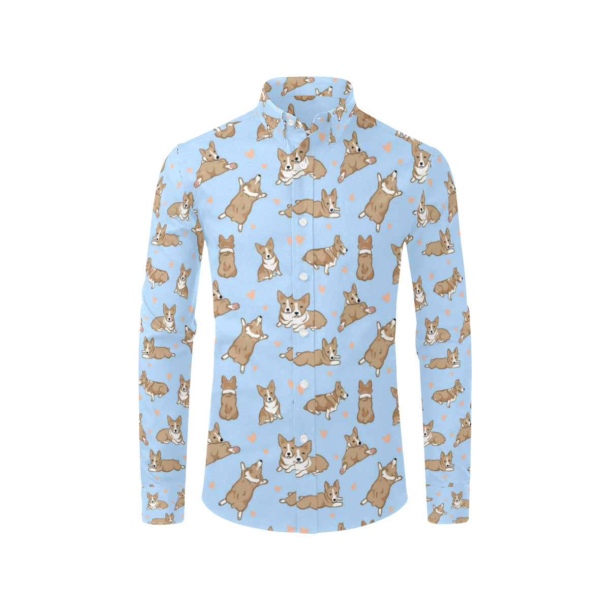 Pembroke Welsh Corgis Pattern Print Design A05 Men's Long Sleeve Shirt