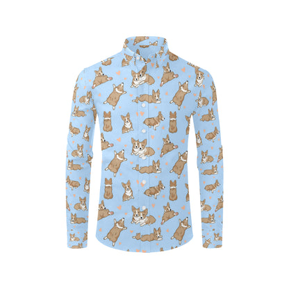 Pembroke Welsh Corgis Pattern Print Design A05 Men's Long Sleeve Shirt