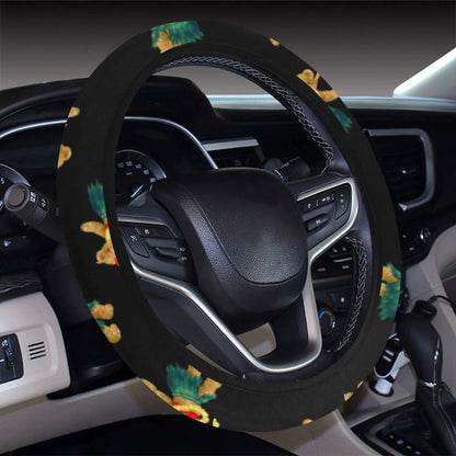 Hula Bear Pattern Print Design 06 Steering Wheel Cover with Elastic Edge
